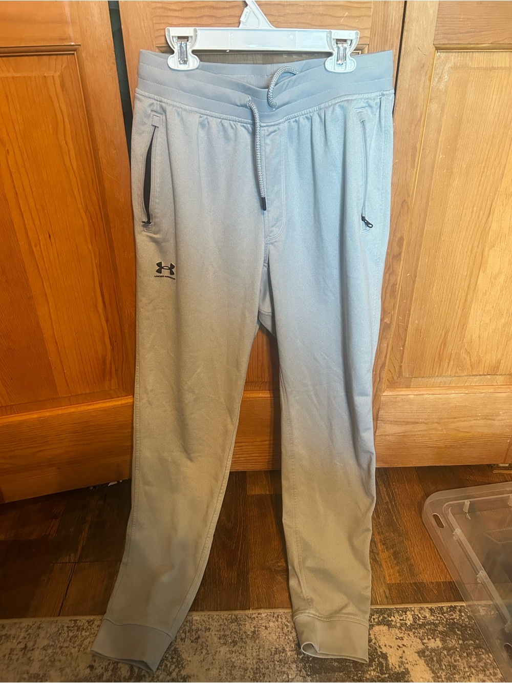 Under Armour Men's Light Gray Performance Joggers with Zip Pockets
